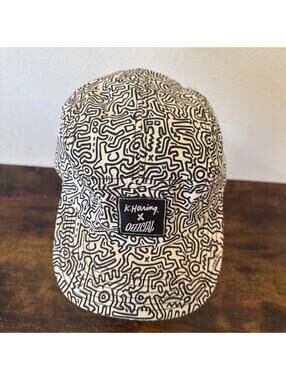 Keith Haring × Official 5‑Panel Hat – All‑Over Print – Vintage – EUC